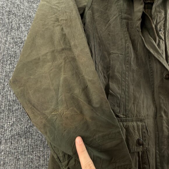 Barbour Beadnell Ladies Waxed Jacket Women Full Zip Green Size 10 USA Lined - Picture 5 of 16